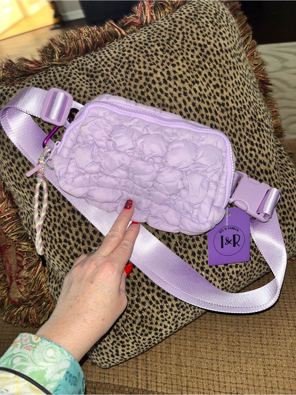 Iris & Rainbow Lavender Puff Crossbody Bag